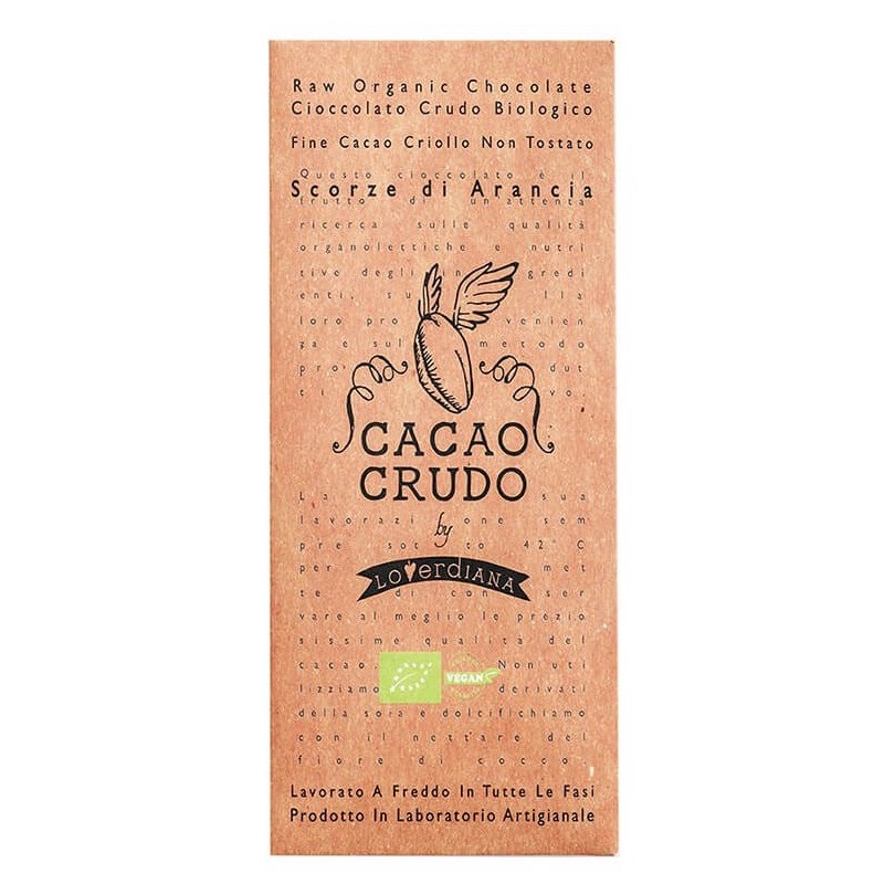 Cioccolato Fondente Bio Scorza di Arancia- Cacao Crudo 50gr